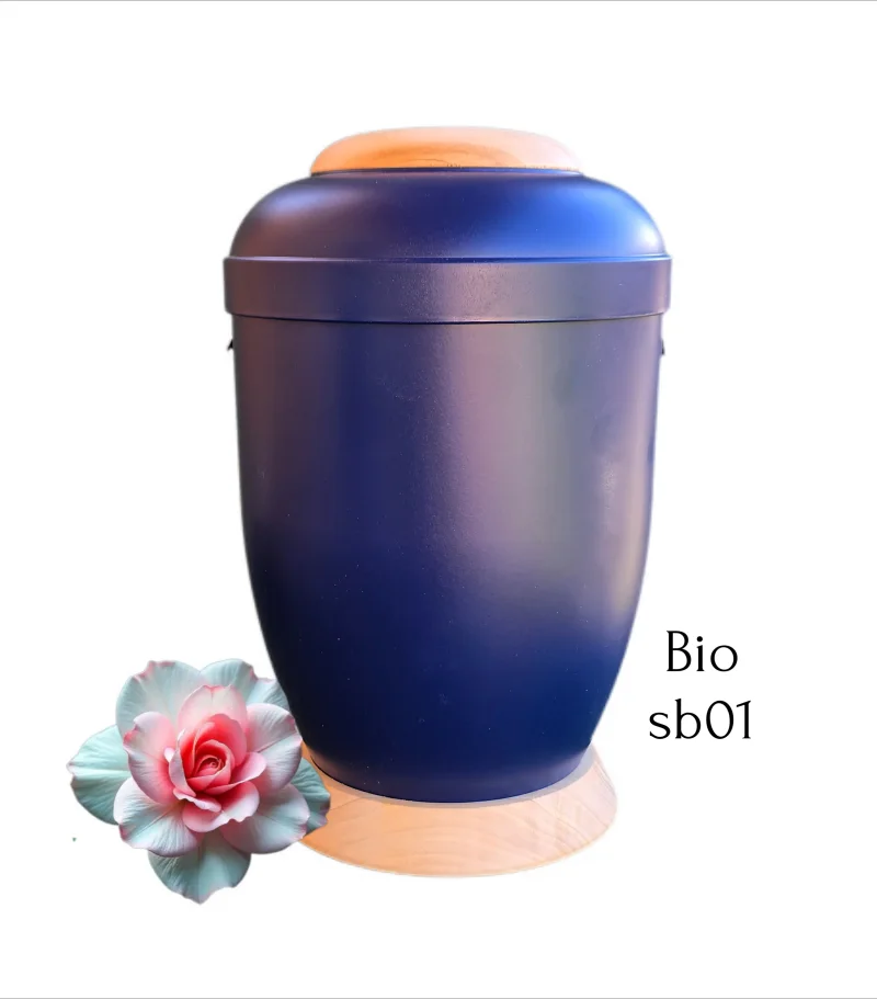 Naturstoff Urne mit Holz - sb01