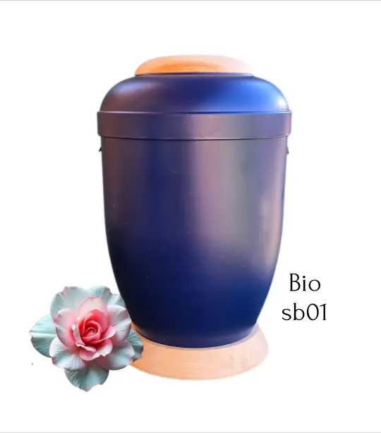 Naturstoff Urne mit Holz - sb01