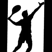 Emblem-Tennisspieler/Weiß