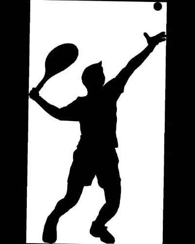 Emblem-Tennisspieler/Schwarz
